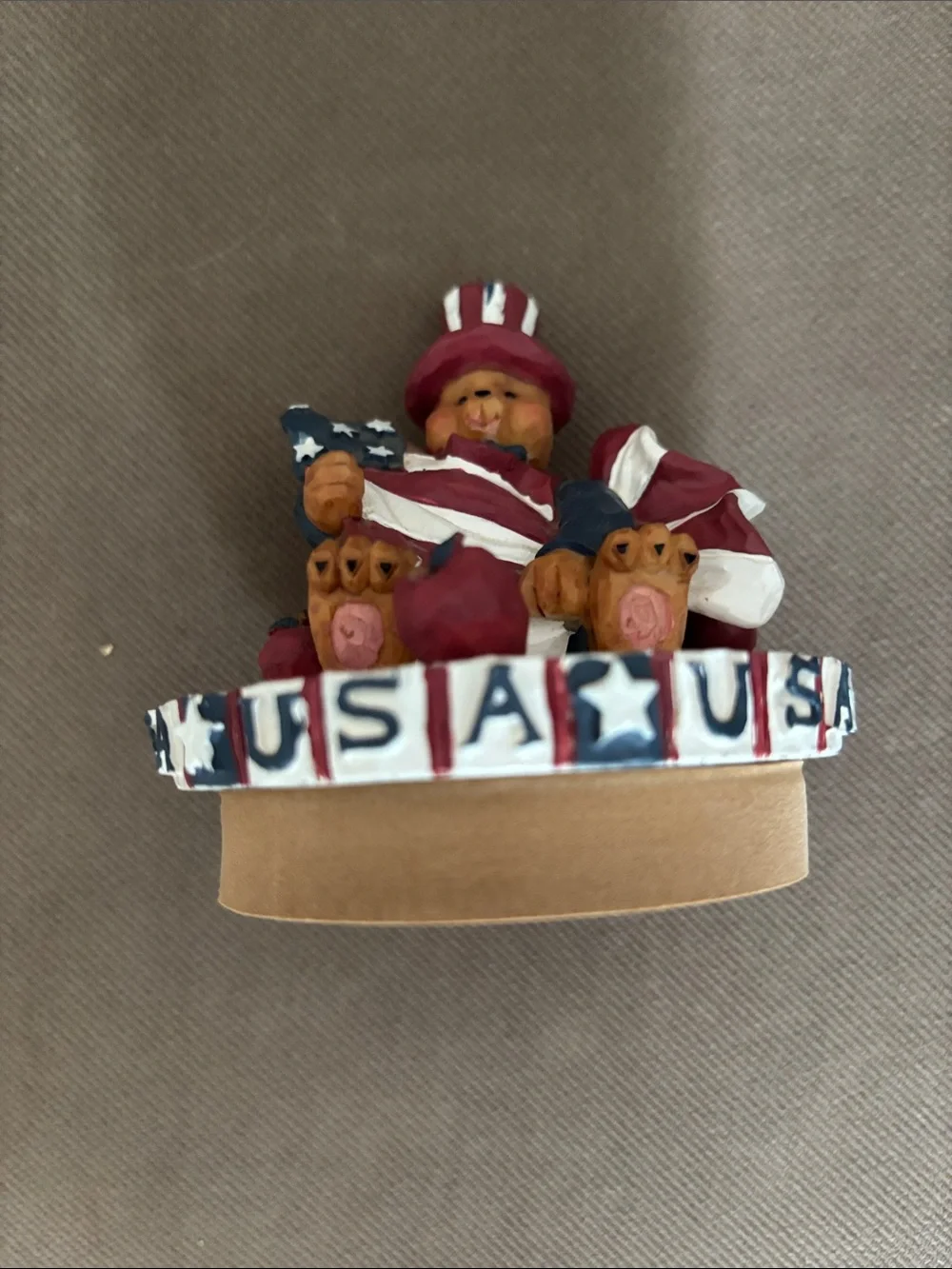 Patriotic Red White Blue Layered Candle Jar with USA Decorative Lid